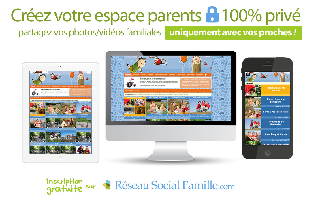 Idéal pour créer son réseau social familial sécurisé : partagez photos et vidéos de famille dans un espace protégé, uniquement accessible aux personnes de votre choix