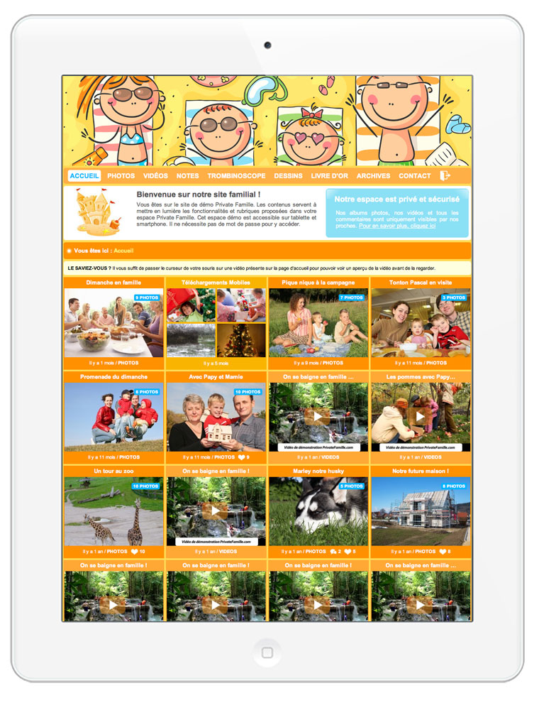 Cliquez ici pour créer votre espace familial privé