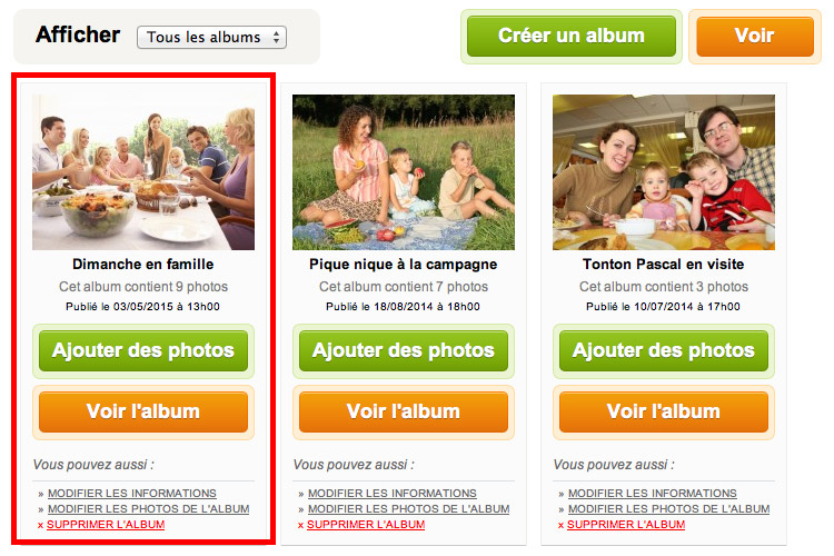 Pour créer des albums photo privés, c'est facile !