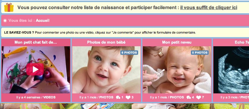 Idéal pour créer un joli carnet de bord et partager votre liste de naissance avec vos proches. Créez votre réseau social privé gratuitement
