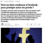 Peut-on faire confiance à Facebook ?